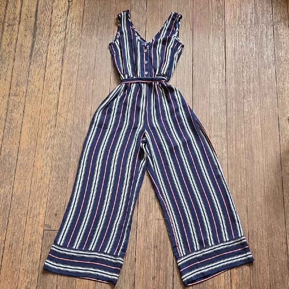 Xhilaration Womens Striped Navy Jumpsuit